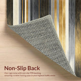 Ultra Soft Area Rug, Non Slip, Stain Resistant, Washable Area Rugs for Living Room, Bedroom, Artistic Textured Linear Design(Gold)