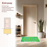 Ultra Soft Area Rug, Non Slip, Stain Resistant, Washable Area Rugs for Living Room, Bedroom, Interactive Green City Map Playroom Carpet(Green)