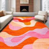 Ultra Soft Area Rug, Non Slip, Stain Resistant, Washable Area Rugs for Living Room, Bedroom, Eclectic Orange and Pink Fusion(Orange)