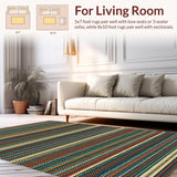Ultra Soft Area Rug, Non Slip, Stain Resistant, Washable Area Rugs for Living Room, Bedroom, Rustic Multicolor Fishing Cabin Porch Doormat(Brown)