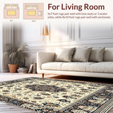 Ultra Soft Area Rug, Non Slip, Stain Resistant, Washable Area Rugs for Living Room, Bedroom, Beige Boho Shag for(Beige)
