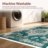 Ultra Soft Area Rug, Non Slip, Stain Resistant, Washable Area Rugs for Living Room, Bedroom, Boho Green Bedroom Rug for Minimalist Decor(Green)