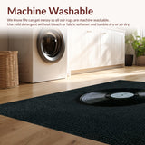 Ultra Soft Area Rug, Non Slip, Stain Resistant, Washable Area Rugs for Living Room, Bedroom, Retro Music Record Bedroom Non-Slip Vinyl Rug(Black)