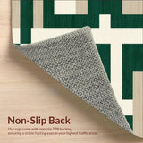 Luna Vista Contemporary Green Beige Area With Abstract Geometric Motifs(Beige)