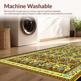 Ultra Soft Area Rug, Non Slip, Stain Resistant, Washable Area Rugs for Living Room, Bedroom, Modern Cheerful Patterned Welcome(Gold)