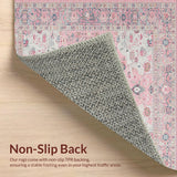 Ultra Soft Area Rug, Non Slip, Stain Resistant, Washable Area Rugs for Living Room, Bedroom, Rustic Modern Floral Whimsy Style(Pink)