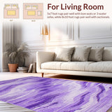 Ultra Soft Area Rug, Non Slip, Stain Resistant, Washable Area Rugs for Living Room, Bedroom, Lively Shaggy Patterned Textile(Purple)