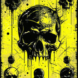 Ultra Soft Area Rug, Non Slip, Stain Resistant, Washable Area Rugs for Living Room, Bedroom, Bold Contrast Cartoon Skull Aesthetic(Yellow)
