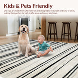 Ultra Soft Area Rug, Non Slip, Stain Resistant, Washable Area Rugs for Living Room, Bedroom, Elegant Earthy Tone Geometric Design(Gray)