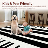 Ultra Soft Area Rug, Non Slip, Stain Resistant, Washable Area Rugs for Living Room, Bedroom, Rustic Luxurious Animal Inspiration(Black)