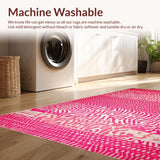 Ultra Soft Area Rug, Non Slip, Stain Resistant, Washable Area Rugs for Living Room, Bedroom, Playful Pink Cheetah Aesthetic(Pink)
