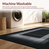 Ultra Soft Area Rug, Non Slip, Stain Resistant, Washable Area Rugs for Living Room, Bedroom, Rustic Warmth with Shag Elements(Black)