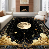 Ultra Soft Area Rug, Non Slip, Stain Resistant, Washable Area Rugs for Living Room, Bedroom, Striking Textured Diamond Theme(Gold)