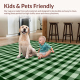 Chic White Checkered Farmhouse Aesthetic(Green)