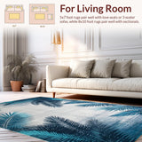 Ultra Soft Area Rug, Non Slip, Stain Resistant, Washable Area Rugs for Living Room, Bedroom, Contemporary Blue Toned Aesthetic(Blue)