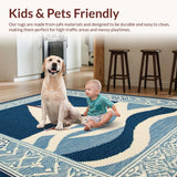 Ultra Soft Area Rug, Non Slip, Stain Resistant, Washable Area Rugs for Living Room, Bedroom, Sophisticated Maritime Color Harmony(Blue)
