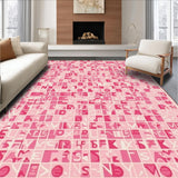 Ultra Soft Area Rug, Non Slip, Stain Resistant, Washable Area Rugs for Living Room, Bedroom, Vibrant Furry Kids' Playful Design(Pink)