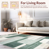 Ultra Soft Area Rug, Non Slip, Stain Resistant, Washable Area Rugs for Living Room, Bedroom, Elegant Modern Wave Aesthetic(Gray)