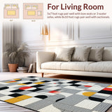 Ultra Soft Area Rug, Non Slip, Stain Resistant, Washable Area Rugs for Living Room, Bedroom, Lighthearted Monochrome Bath Accessory(Gray)