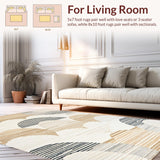 Ultra Soft Area Rug, Non Slip, Stain Resistant, Washable Area Rugs for Living Room, Bedroom, Rustic Minimalist Beige Texture(Beige)