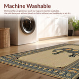 Ultra Soft Area Rug, Non Slip, Stain Resistant, Washable Area Rugs for Living Room, Bedroom, Stylish Ethnic Animal Print Aesthetic(Beige)