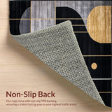 Ultra Soft Area Rug, Non Slip, Stain Resistant, Washable Area Rugs for Living Room, Bedroom, Luxurious Black and Gold Motif(Black)
