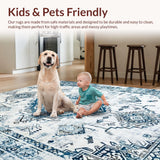 Light Blue Vintage Geometric Design(White)