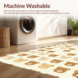 Ultra Soft Area Rug, Non Slip, Stain Resistant, Washable Area Rugs for Living Room, Bedroom, Playful Abstract Animal Pattern(Beige)
