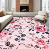 Ultra Soft Area Rug, Non Slip, Stain Resistant, Washable Area Rugs for Living Room, Bedroom, Trendy Pink Blossom Decorative Mat(Pink)