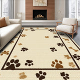 Ultra Soft Area Rug, Non Slip, Stain Resistant, Washable Area Rugs for Living Room, Bedroom, Rustic Earthy Animal Print Motif(Beige)