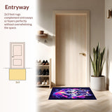Ultra Soft Area Rug, Non Slip, Stain Resistant, Washable Area Rugs for Living Room, Bedroom, Enchanting Bright Fantasy Design(Purple)