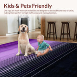 Ultra Soft Area Rug, Non Slip, Stain Resistant, Washable Area Rugs for Living Room, Bedroom, Abstract Gradient Ombre Aesthetic(Purple)