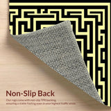Ultra Soft Area Rug, Non Slip, Stain Resistant, Washable Area Rugs for Living Room, Bedroom, Sleek Black Geometric Elegance(Black)