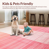 Ultra Soft Area Rug, Non Slip, Stain Resistant, Washable Area Rugs for Living Room, Bedroom, Minimalist Pastel Girls Bedroom Carpet(Pink)