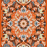Ultra Soft Area Rug, Non Slip, Stain Resistant, Washable Area Rugs for Living Room, Bedroom, Rustic Orange Circular Flourish(Orange)