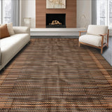 Ultra Soft Area Rug, Non Slip, Stain Resistant, Washable Area Rugs for Living Room, Bedroom, Artisan Inspired Textured Floor Covering(Brown)