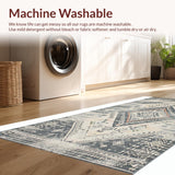 Ultra Soft Area Rug, Non Slip, Stain Resistant, Washable Area Rugs for Living Room, Bedroom, Contemporary Distressed Textured Design(Gray)