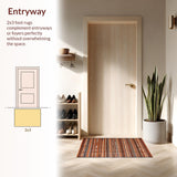 Ultra Soft Area Rug, Non Slip, Stain Resistant, Washable Area Rugs for Living Room, Bedroom, Chic Ogee Design in Earthy Shades(Brown)