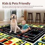 Ultra Soft Area Rug, Non Slip, Stain Resistant, Washable Area Rugs for Living Room, Bedroom, Rustic Gender-Neutral Character Patterns(Black)