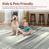 Ultra Soft Area Rug, Non Slip, Stain Resistant, Washable Area Rugs for Living Room, Bedroom, Classic Black And White Striped Rug: Entryway Decor Doormat(Gray)