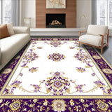 Ultra Soft Area Rug, Non Slip, Stain Resistant, Washable Area Rugs for Living Room, Bedroom, Abstract Loom Floral Area(White)