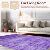 Ultra Soft Area Rug, Non Slip, Stain Resistant, Washable Area Rugs for Living Room, Bedroom, Chic Eclectic Gradient Look(Purple)