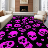 Ultra Soft Area Rug, Non Slip, Stain Resistant, Washable Area Rugs for Living Room, Bedroom, Artistic Skull Gesture Representation(Pink)