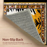 Ultra Soft Area Rug, Non Slip, Stain Resistant, Washable Area Rugs for Living Room, Bedroom, Vintage Wild Animal Motif(Yellow)