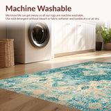 Distressed Aqua Geometric Elegance(Blue)