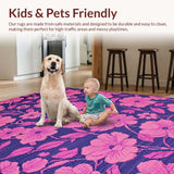 Ultra Soft Area Rug, Non Slip, Stain Resistant, Washable Area Rugs for Living Room, Bedroom, Delicate Vibrant Softness Theme(Purple)