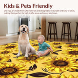 Ultra Soft Area Rug, Non Slip, Stain Resistant, Washable Area Rugs for Living Room, Bedroom, Cheerful Organic Geometry Theme(Yellow)
