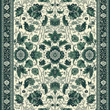 Ultra Soft Area Rug, Non Slip, Stain Resistant, Washable Area Rugs for Living Room, Bedroom, Luxurious Vintage Leafy Background(Ivory)