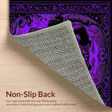 Ultra Soft Area Rug, Non Slip, Stain Resistant, Washable Area Rugs for Living Room, Bedroom, Hauntingly Unique Gothic Motif(Purple)