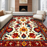Ultra Soft Area Rug, Non Slip, Stain Resistant, Washable Area Rugs for Living Room, Bedroom, Charming Brightly Colored Illustrations(White)